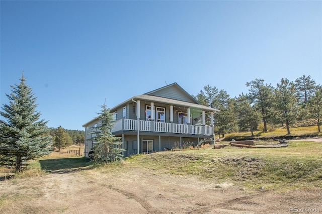 view of front of home featuring covered porch