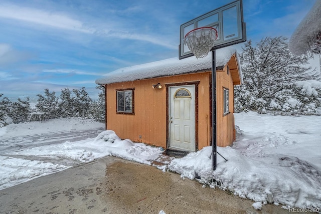 view of snow covered structure