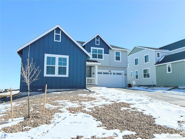 view of front of house with a garage