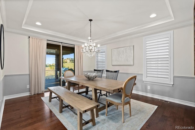 771 Braesheather Pl, Highlands Ranch, CO 80126 - dining space featuring baseboards, a wealth of natural light, a notable chandelier, and hardwood / wood-style floors