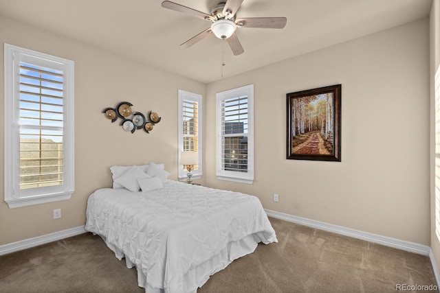771 Braesheather Pl, Highlands Ranch, CO 80126 - bedroom with baseboards, carpet flooring, and a ceiling fan