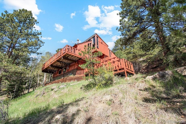 1278 Aspen Dr, Evergreen, CO 80439 - rear view of property featuring a deck