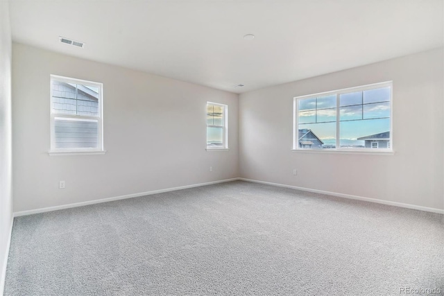 spare room featuring carpet and a healthy amount of sunlight