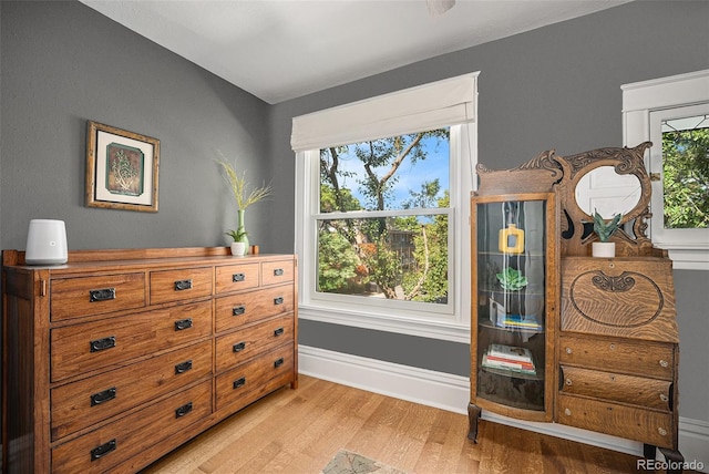 1419 N Adams St, Denver, CO 80206 - living area featuring light wood-type flooring and baseboards