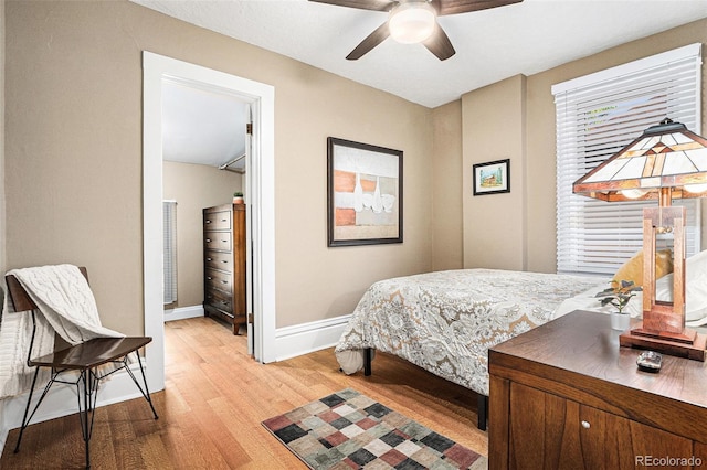 1419 N Adams St, Denver, CO 80206 - bedroom featuring light wood-type flooring and a ceiling fan