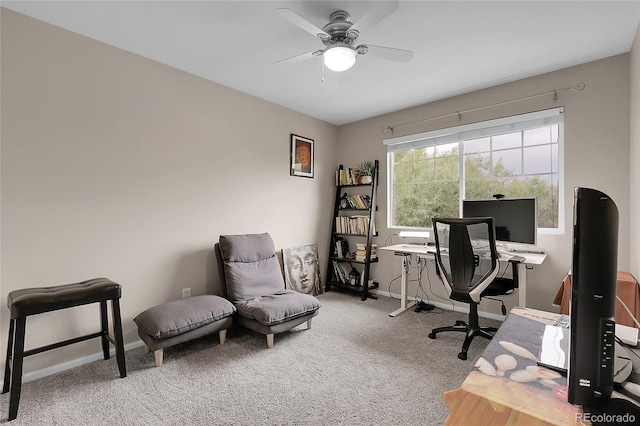 4912 S Fultondale Way, Aurora, CO 80016 - carpeted office space featuring a ceiling fan and baseboards