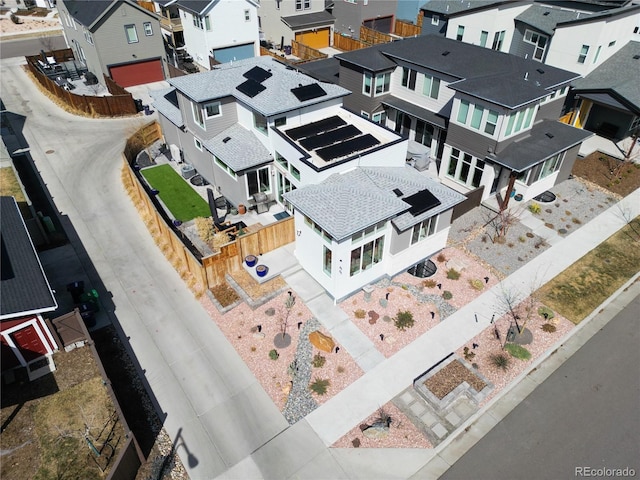 bird's eye view with a residential view