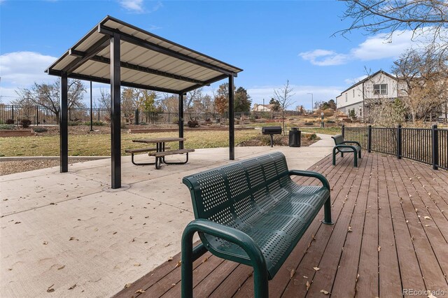 deck featuring fence