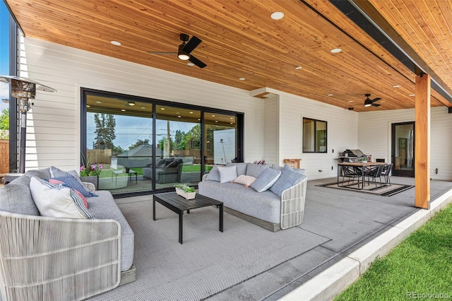 4520 W Moncrieff Pl, Denver, CO 80212 - view of patio with an outdoor hangout area and a ceiling fan
