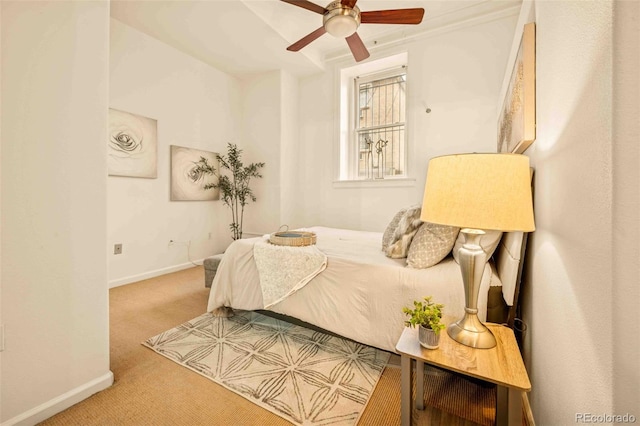 1140 Columbine St Unit 106, Denver, CO 80206 - carpeted bedroom with baseboards and ceiling fan