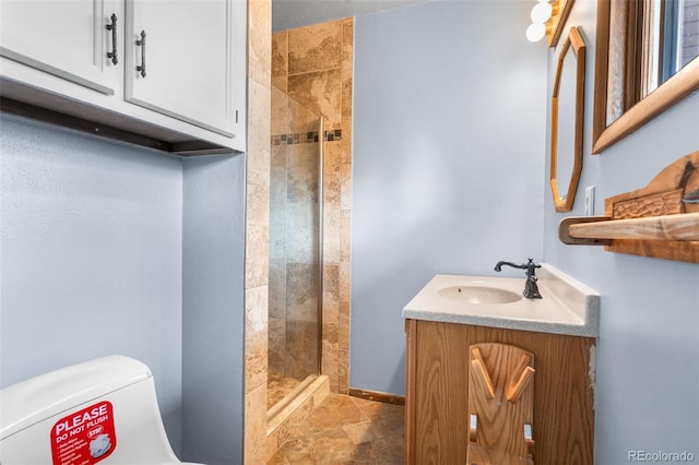 11608 Apache Trl, Conifer, CO 80433 - full bath featuring a stall shower, vanity, and toilet