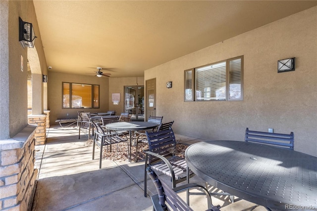 view of patio / terrace featuring ceiling fan