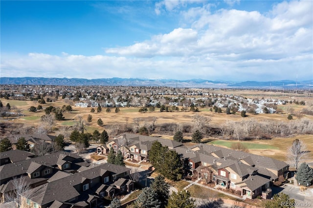 bird's eye view with a mountain view