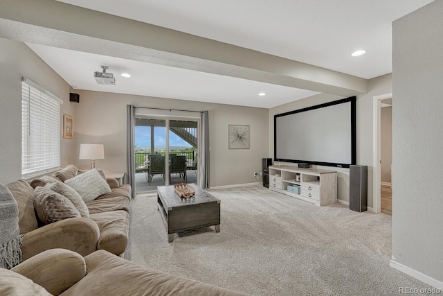 12059 S Tallkid Ct, Parker, CO 80138 - home theater room with carpet, baseboards, and recessed lighting