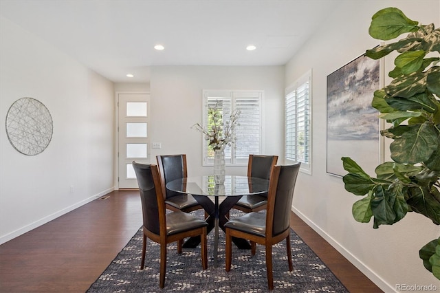 10844 Telluride St, Commerce City, CO 80022 - dining area with dark wood-style floors and recessed lighting