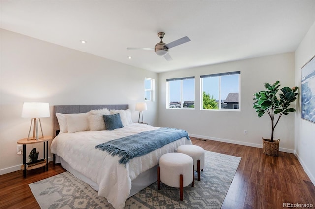 10844 Telluride St, Commerce City, CO 80022 - bedroom with wood finished floors, ceiling fan, and recessed lighting