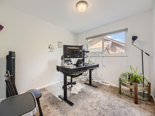 view of carpeted office