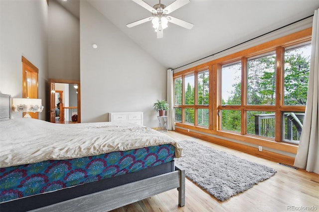 30 Carroll Ct, Black Hawk, CO 80422 - bedroom with high vaulted ceiling and wood finished floors