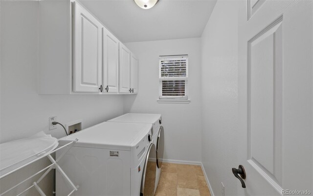 10383 Erin Pl, Lone Tree, CO 80124 - washroom featuring independent washer and dryer, baseboards, and cabinet space