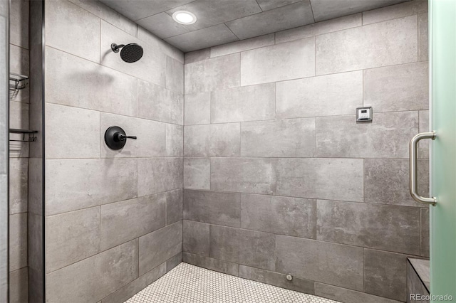 bathroom featuring a shower stall