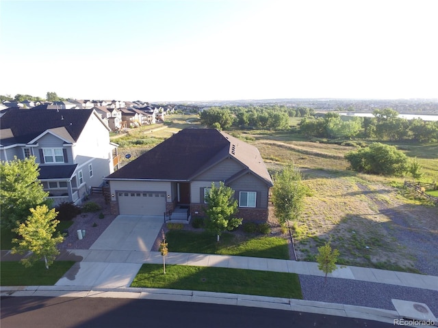 aerial view featuring a residential view