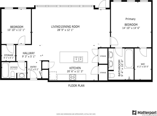 1401 Delgany St Unit 203, Denver, CO 80202 - view of floor plan / room layout