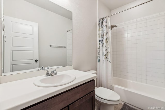 6616 Amur Ln, Castle Rock, CO 80108 - bathroom featuring toilet, shower / bath combo, and vanity