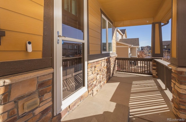 balcony featuring a porch