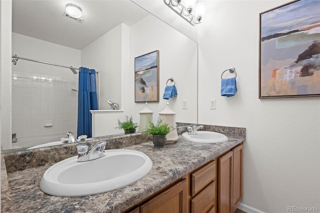 full bath featuring double vanity