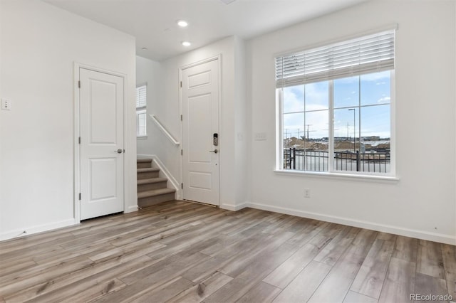 entrance foyer featuring light hardwood / wood-style flooring