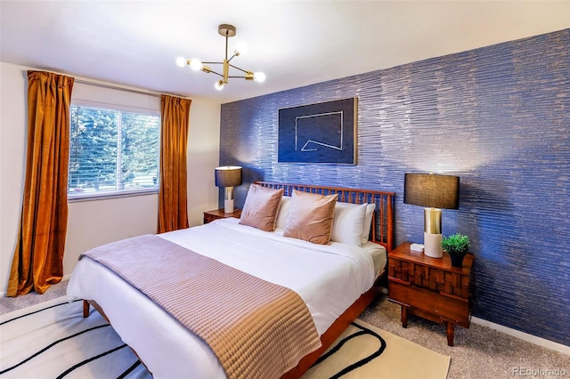 11008 Vrain Ct, Westminster, CO 80031 - carpeted bedroom featuring a chandelier and baseboards