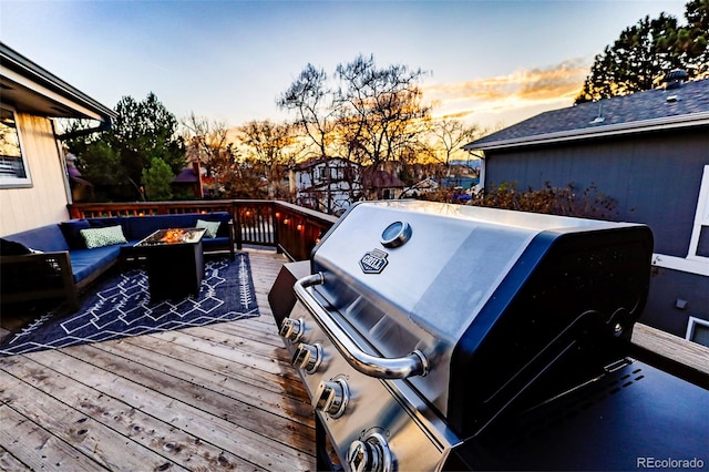 11008 Vrain Ct, Westminster, CO 80031 - wooden terrace featuring an outdoor living space and area for grilling