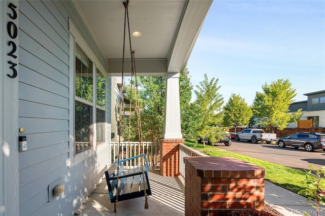 deck featuring a porch