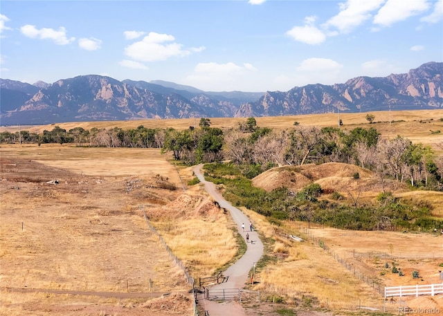 property view of mountains with a rural view