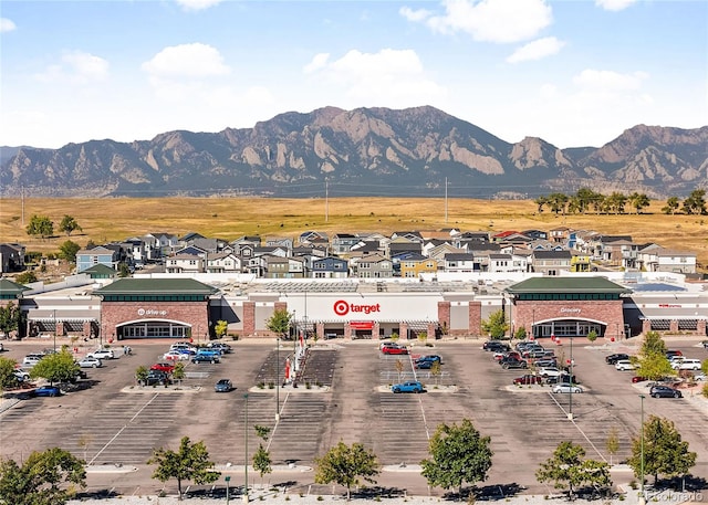 bird's eye view featuring a mountain view