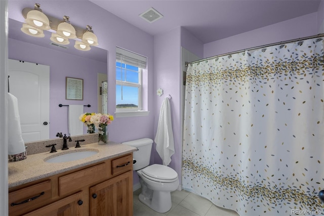19735 Knights Xing, Monument, CO 80132 - bathroom featuring tile patterned flooring, vanity, and curtained shower