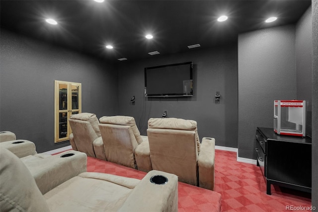 19735 Knights Xing, Monument, CO 80132 - cinema room with tile patterned floors and recessed lighting