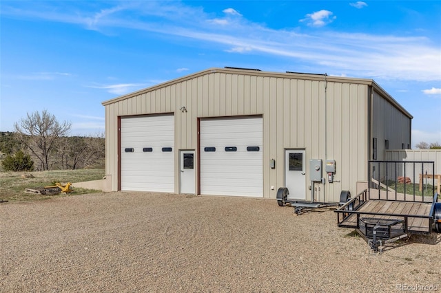 view of detached garage