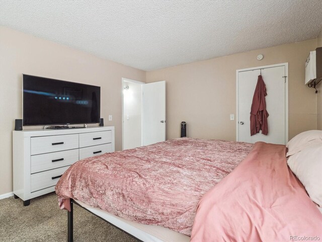 381 S Ames St Unit G101, Lakewood, CO 80226 - bedroom featuring carpet flooring, a textured ceiling, and a closet