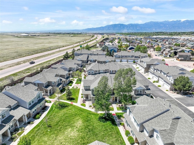 aerial perspective of suburban area featuring mountains
