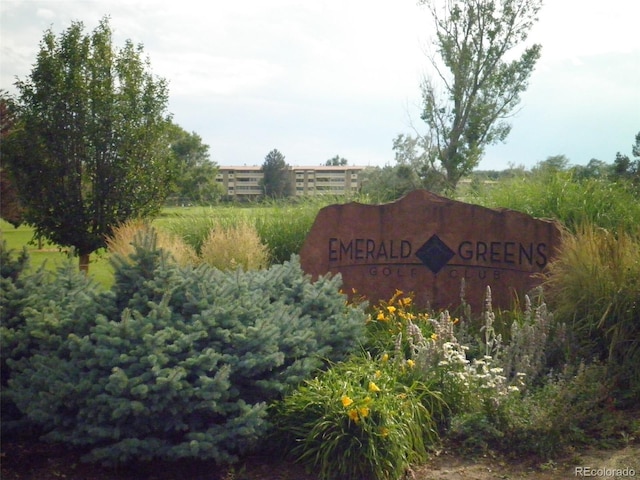 view of community sign