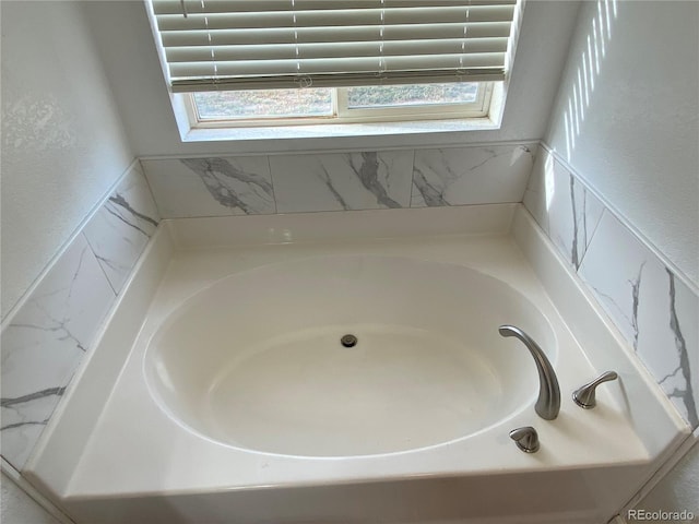 bathroom with a bathtub and plenty of natural light