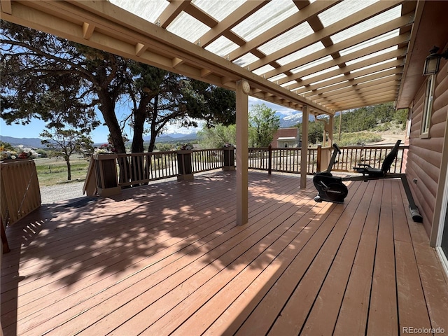 163 Holiday Hills Blvd, Howard, CO 81233 - deck with a mountain view and a pergola
