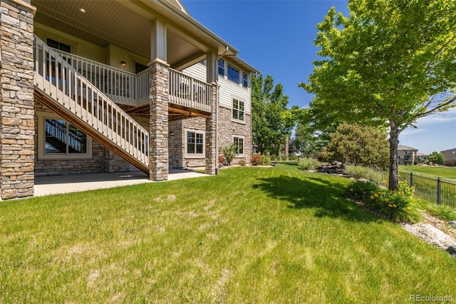 27565 E Nova Pl, Aurora, CO 80016 - view of yard with stairway and a patio