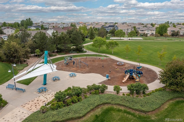 6520 S Newcastle Way, Aurora, CO 80016 - aerial perspective of suburban area featuring a recreational park