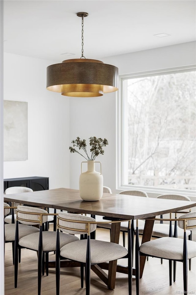 dining room with wood finished floors