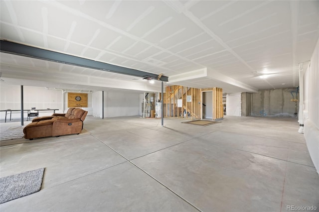 garage with gas water heater