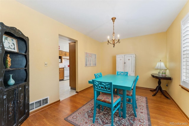 4390 S Sheridan Blvd, Littleton, CO 80123 - dining room featuring a chandelier and wood finished floors