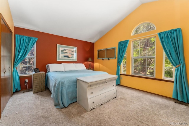 4390 S Sheridan Blvd, Littleton, CO 80123 - bedroom with carpet and vaulted ceiling