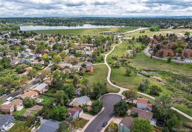 3916 S Telluride Ct, Aurora, CO 80013 - aerial perspective of suburban area featuring a nearby body of water
